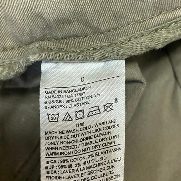 Banana Republic Women's Olive Green Mid Rise Authentic Chino Khaki Shorts Size 0 - Picture 5 of 5